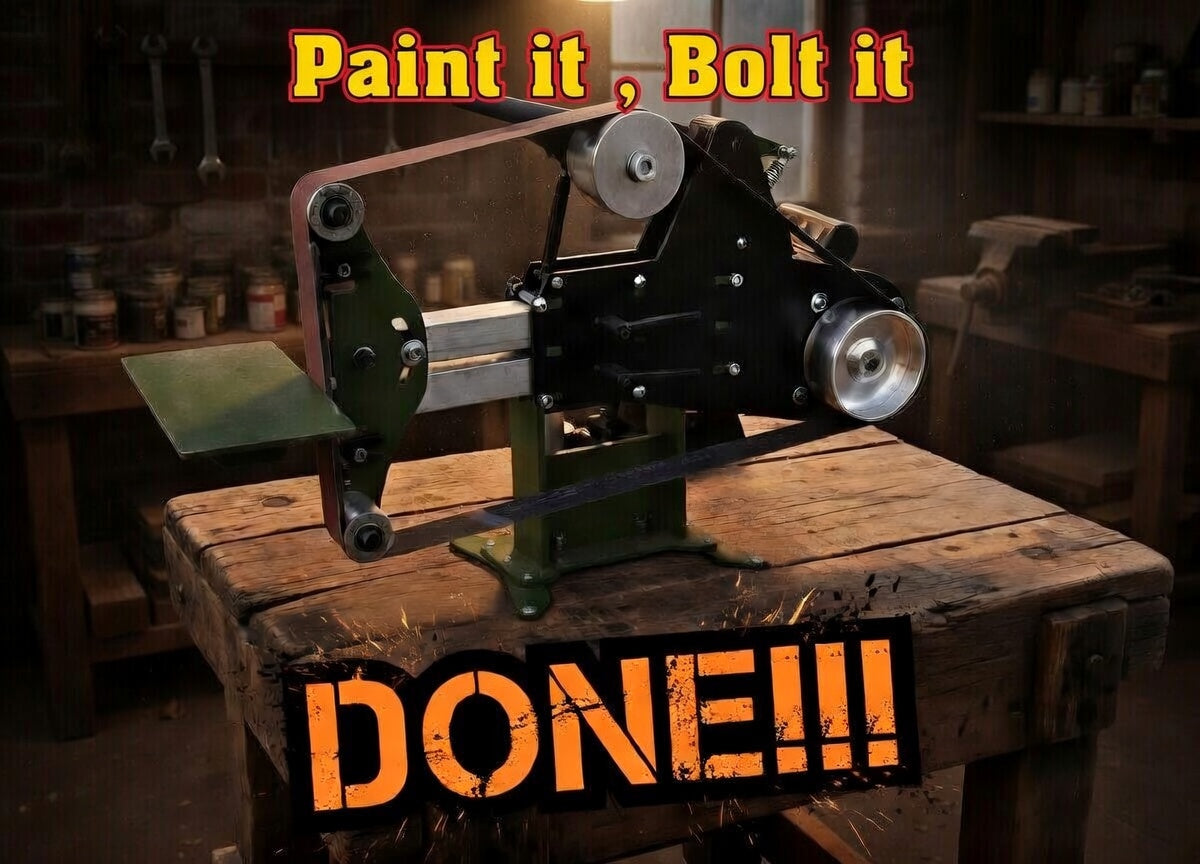 DIY Grinder in green, no welding, bolt together kit