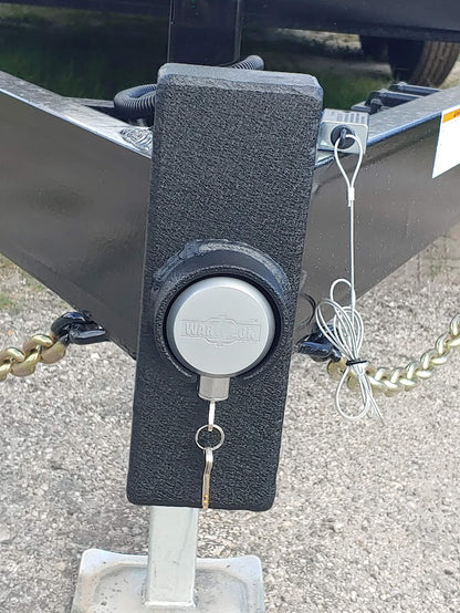 shows a puck lock in the trailer lock box