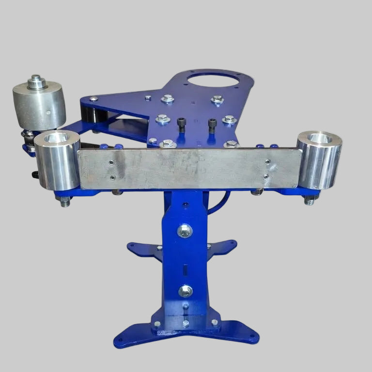 2x72 DIY Grinder tilted to 90 degrees showing tilt feature in action